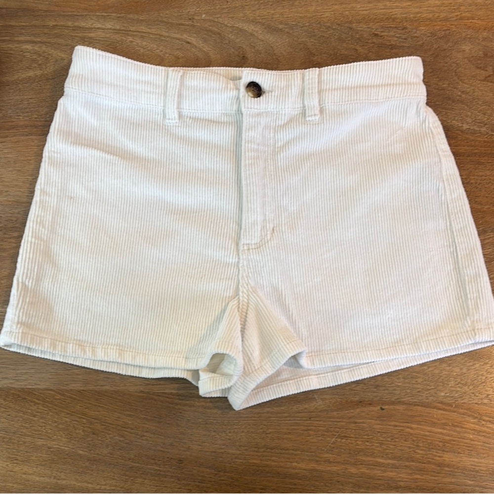 Billabong White High Waisted Corduroy Shorts